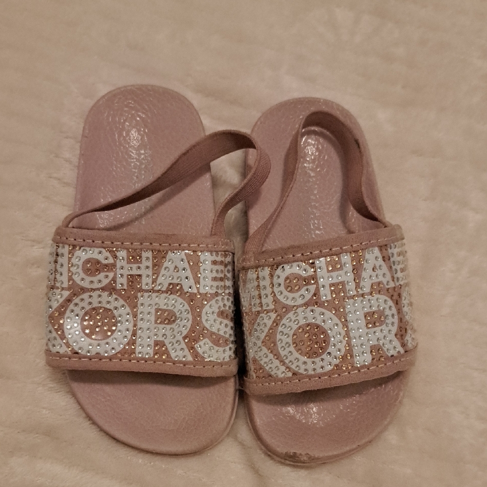 Michael Kors Blush Pink Embellished Slides